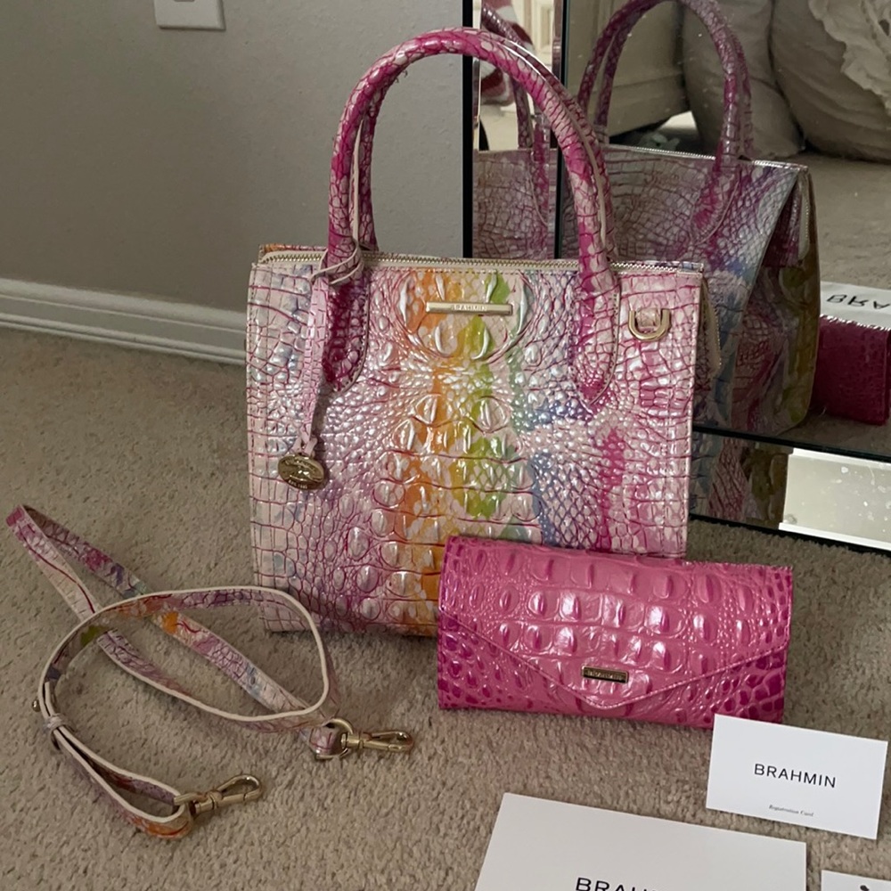 Brahmin Optimism Melbourne Small Caroline Alligator skin purse & wallet